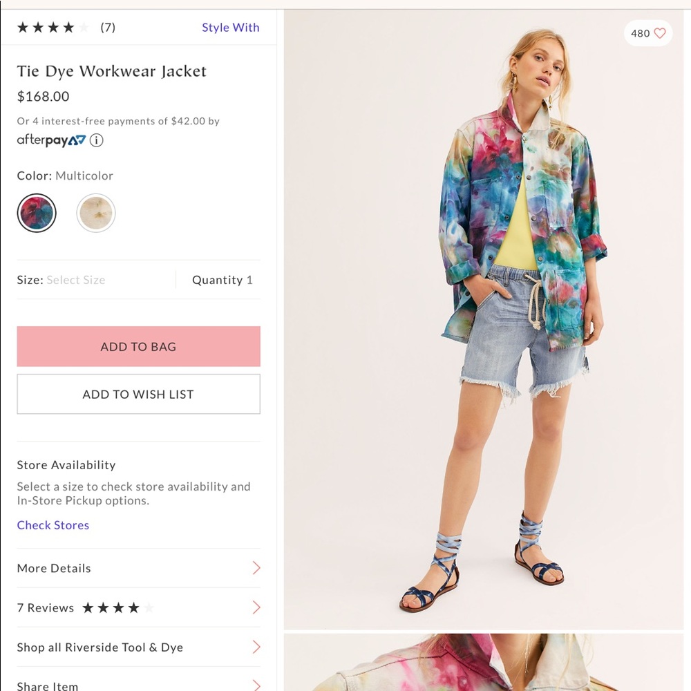 Riverside tool dye Free People tie dye jacket